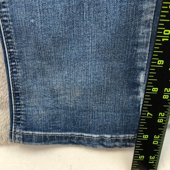 Vintage Indigo Rein Womens Denim Overalls 13/30 Blue Distressed Cargo Skinny Leg - Picture 5 of 15